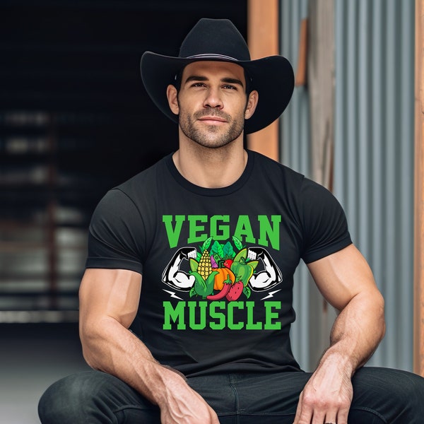 Vegan Muskel Bella & Canvas T-Shirt für Veganer/Vegetarier, um Ihre Liebe zu Tieren einen nachhaltigen Lebensstil zu zeigen!