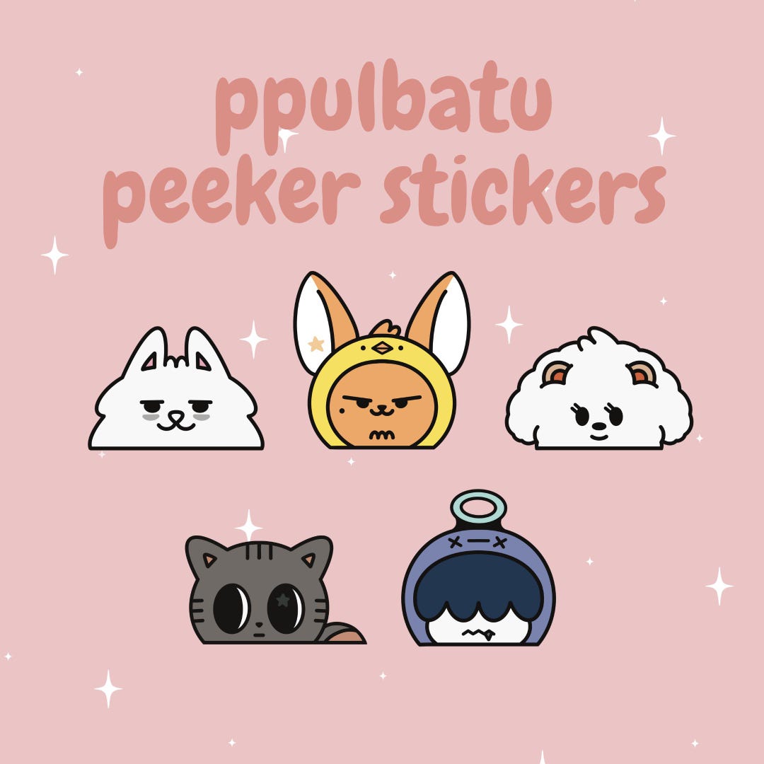 TXT Ppulbatu Peeker Stickers Kpop Stickers Kpop Inspired Stickers