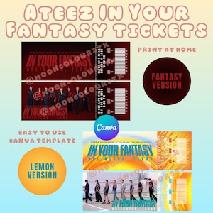 Ateez In Your Fantasy Custom Souvenir Ticket Print at Home