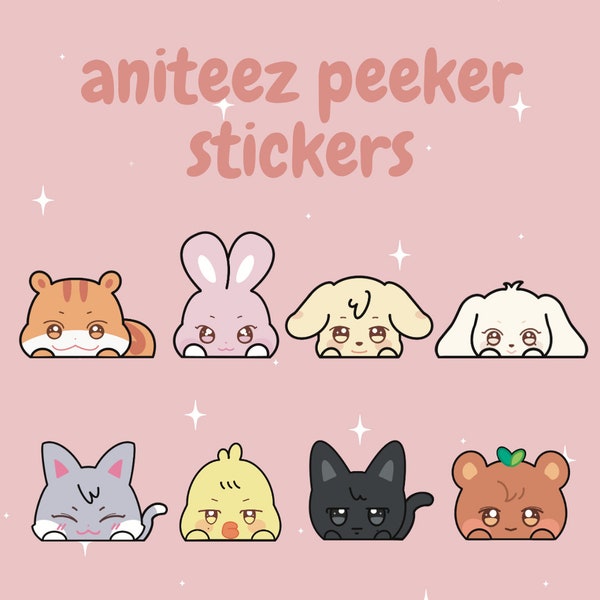 Aniteez Peeker Stickers | Kpop Stickers | Kpop Inspired Stickers | Holographic Stickers | Ateez Stickers | Ateez Car Decals | Ateez Stickers