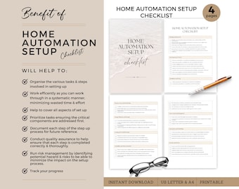 Home Automation Setup Checklist, Family House Security Checklist, Smart Home Checklist Printable, Monitoring, Instant Download 2 Sizes, SL02