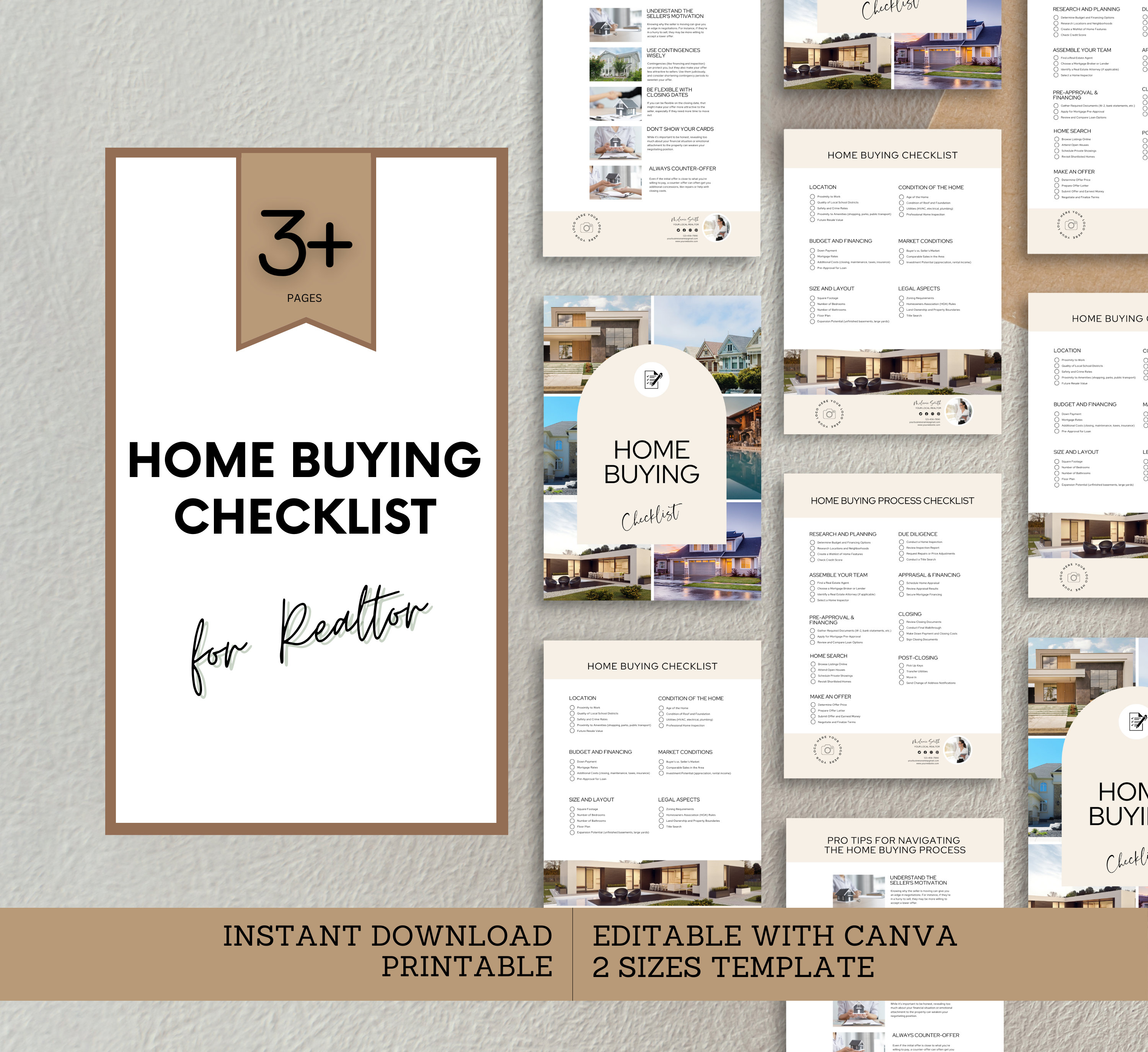 Home Buying Checklist Template for Realtor, Real Estate Agent, Buyer ...