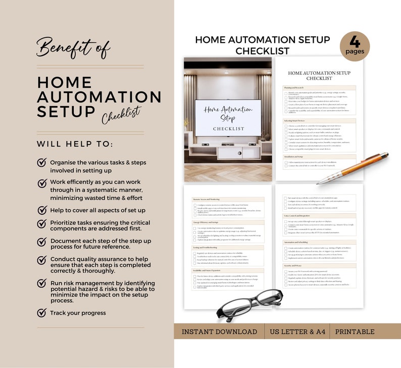 Home Automation Setup Checklist, Family House Security Checklist, Smart