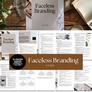 Faceless Branding Guide Template, Brand Style Guide, Small Business Guidelines, DIY Branding, Professional, Canva 3 Size, Printable, SG05