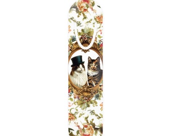 Leuke kat bladwijzer katten en lentebloemen cadeau idee voor kattenliefhebbers en moeders leraar waardering cadeau