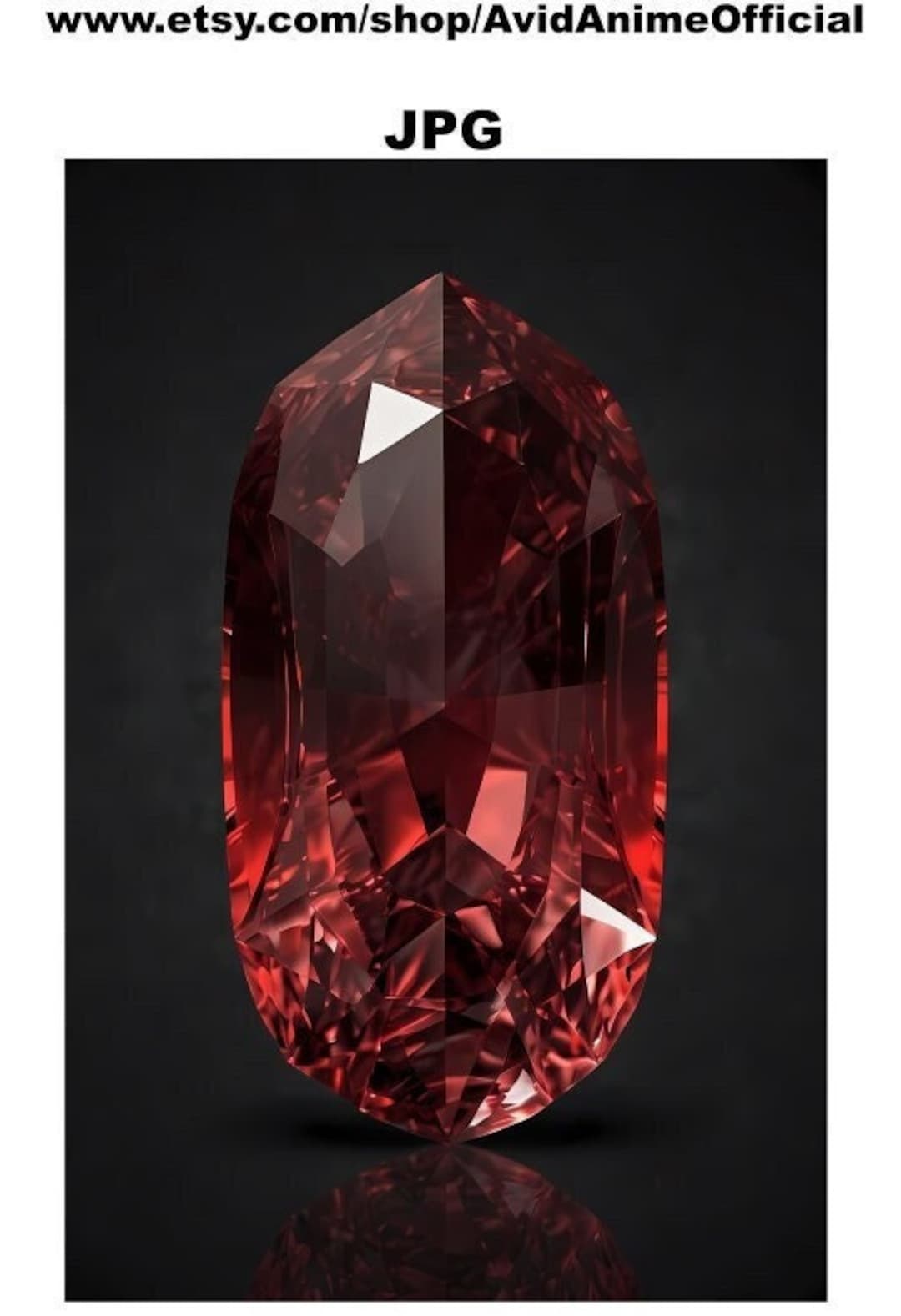 Ruby Image - 3D Illustration - Printable, Wallpaper, Digital Image ...