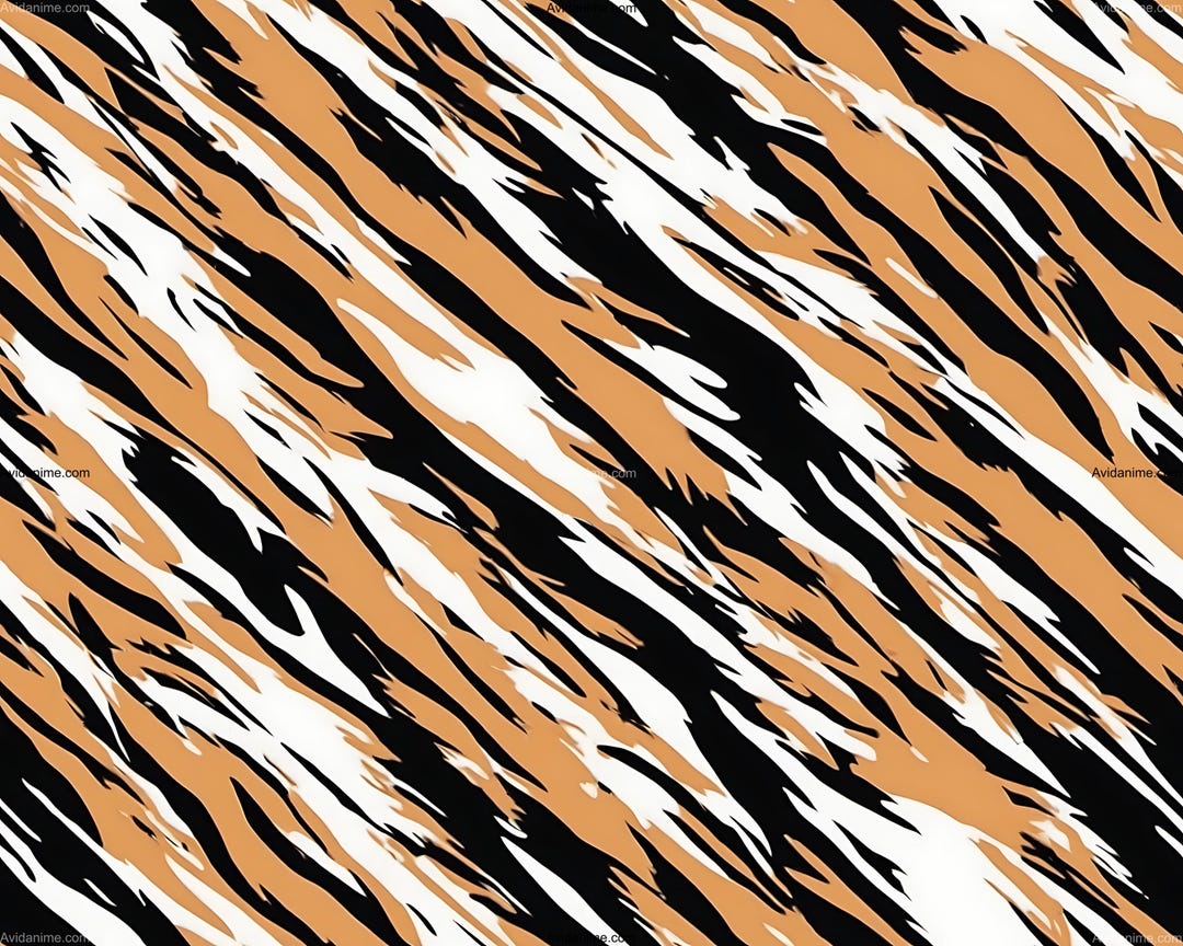 Tiger Fur Cartoon - Diagonal Pattern - Seamless Background Texture ...