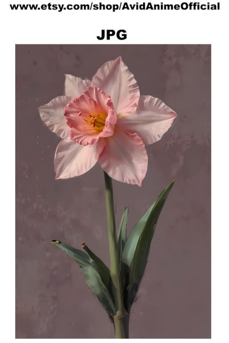 Watercolor Daffodil Flower 3D Illustration Printable, Wallpaper ...
