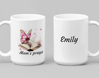 flower mom mug, personalized mama gift, Mother's day mug, plant lover cup, Mom birthday gift, Mom's garden mug, Mom's prayer, Gift for her