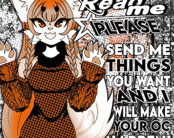 Imagen artística de cuerpo completo personalizada de alta calidad OC adoptable, comisión para juegos de rol, escritura, diseño de juegos, mascota, etc.