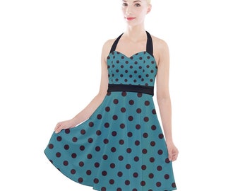 NEW! Women's Vintage Modern Halter Party Swing Dress. Multiple Sizes and Styles Available!