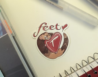 Frettchen + Fleisch = Füße Sticker