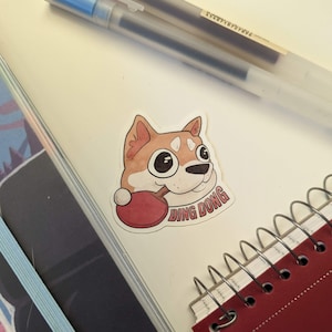 Hund + Ping Pong = Ding Dog Sticker