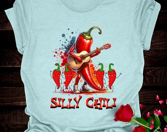 Grafisch T-shirt Silly Chili: grappig foodiecadeau