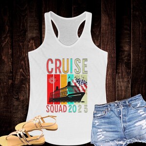 2025 Racerback Tank Top, Cruise Squad 2025 Tank Top, Women&#39;s Ideal Racerback Tank, Girls Trip Shirts, Fun Vacation Apparel, Women&#39;s Tank