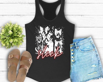 Sleek Cat Graphic Tank Top - Racerback Kitty Tee