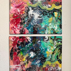 MIXED MEDIA - Painting on canvas