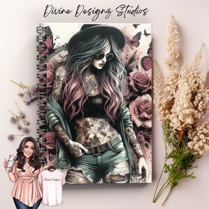 Guitar Goddess Spiral Notebook - Ruled Line for Creative Souls