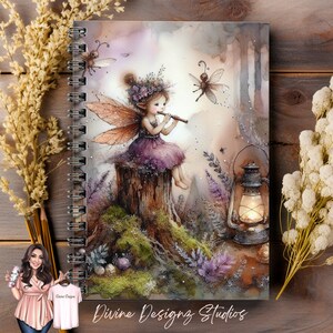 Spiral Notebook - Ruled Line Fairy Notebook, Whimsical Floral Notebook, Journal gifts, Dream Journal, Manifestation Journal, Woodland Fairy