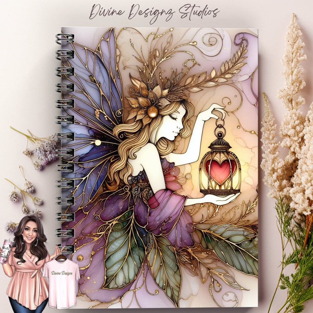 Whimsy Notebook Deco Spiral Notebook - Ruled Line, Fairy Whimsical, Floral Notebook, Journal ...