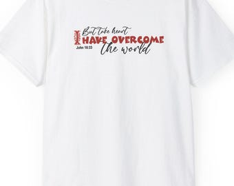 Camiseta inspiradora de fe / Camiseta unisex de algodón ultra suave / Ropa cristiana / Perfecta para uso informal y regalos / Versículo bíblico