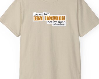 Camiseta unisex de algodón ultra suave con versículos bíblicos, fe e inspiración. Camiseta de algodón