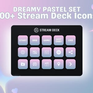 Söt drömsk Stream Deck-ikonuppsättning | 100+ ikonpaket för El Gato Stream Deck | Pastell | Rosa | Söt