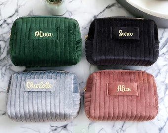 Personalized Name Makeup Bag, Custom Bridesmaid Gifts, Wedding Gift, Travel Toiletry Bag, Cosmetic Bag, Her Birthday Gift, Mother's Day Gift