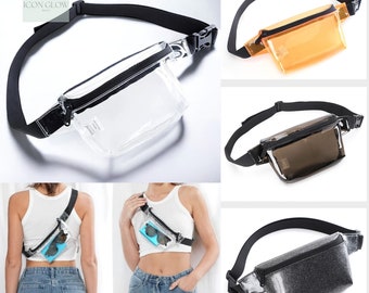 Clear Crossbody Shoulder Bag Festival Stadium Arena Event Fanny Pack | Waterproof Transparent Stadium Concert Game Day Approved Purse