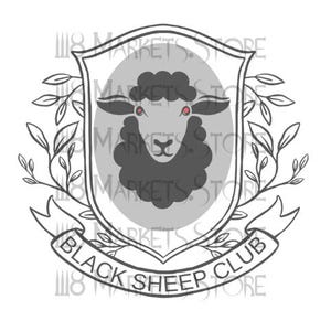 Black Sheep Club, Sheep Lover, Black, Birthday gift, Goth Gift, Emo Gift