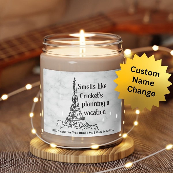 Custom Travel Lovers Gift, Gift for Paris Lover, smells like funny candle, Perfect for Vacation or Family Trips, vacation g ifts