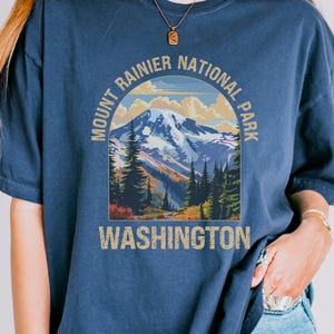 Mount Rainier National Park shirt, Mount Rainier Park Tshirt, National Parks Tee, Washington shirt, Vacation travel gift, Hiking Camper gift