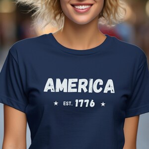 est 1776 shirt, minimal Memorial Day shirt, Simple Fourth of July Tshirt, minimalist America shirt, America distressed shirt, America 1776