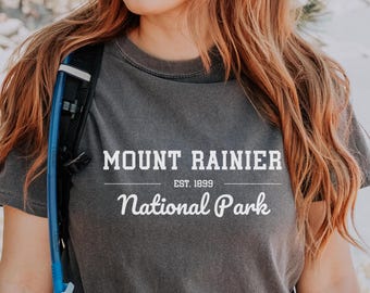 Mount Rainier National Park shirt, Simple Mt Rainier National Park Tshirt, Basic Washington shirt, travel gift, Hiker Camper gift men women