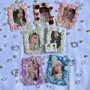 Colección de tarjetas fotográficas decorativas de carga superior con crema Kpop PREMADE, estética coreana, kawaii, regalo Y2K Kpop, colección de anime para coleccionistas
