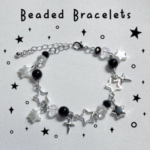 Bracelets de perles | accessoires pour bijoux en perles à breloques faites main | ton cool y2k jolies idées cadeaux esthétiques kawaii cadeau meilleur ami pour fille