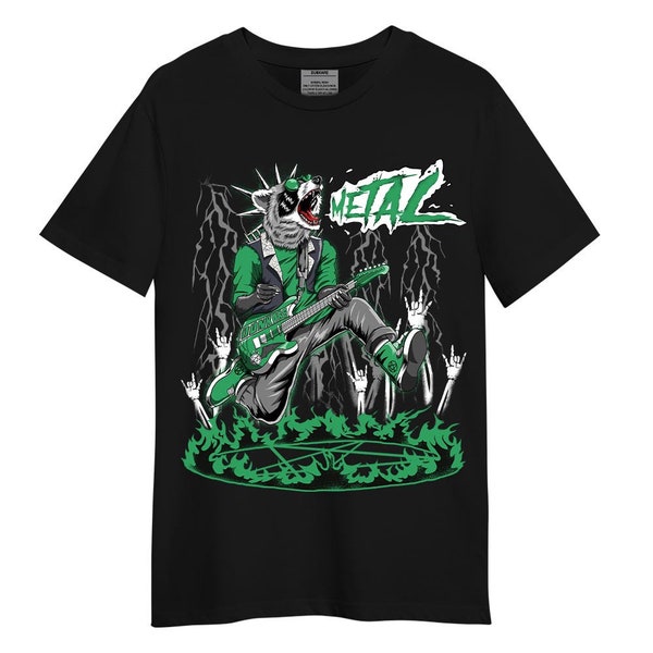 Dunkare Shirt Punk Rock Raccoon, 3 Green Glow, To Match Sneaker Black Green Glow 3s 2603 DNY