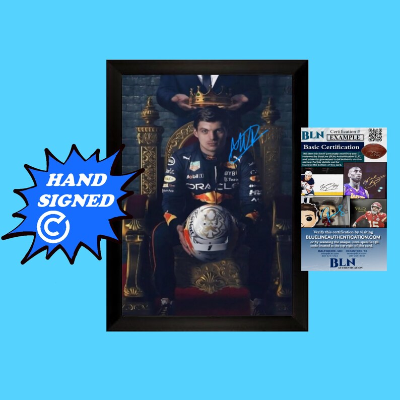 Max Verstappen Autographed 12x18 Poster Formula 1 Redbull Racing ...