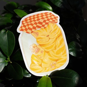 Napping Cat | Cute Cat Stickers | Sticker Sheet | Vinyl Laptop Sticker | Vinyl Water Bottle Sticker