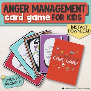 Jeu de counseling pour la gestion de la colère, Thérapie pour enfants et adolescents, Jeu d'habiletés d'adaptation SEL pour l'école à la maison, la classe ou les petits groupes, Jeu de TCC |