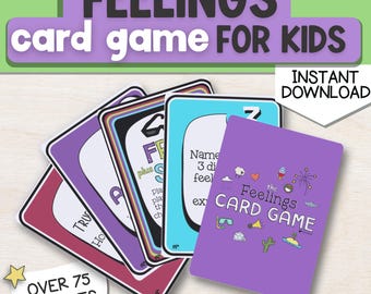 Feelings Card Game for Kids: SEL Therapy, Coping Skills (Digital & Printable)