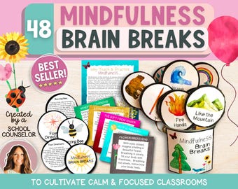 Pausas mentales de atención plena: herramientas para concentrarse y calmarse, habilidades de afrontamiento, gestión del aula, herramientas de relajación SEL, actividades de atención plena para estudiantes