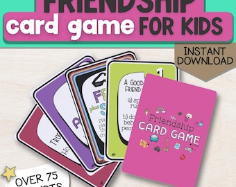 Juego de cartas de la amistad para niños: Terapia SEL, asesoramiento (imprimible y digital)