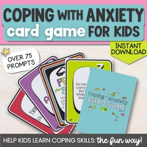 Coping with Anxiety Counseling Game, Therapy for Kids & Teens, SEL Coping Skills Game for Homeschool, Classroom, or Small Groups, CBT Game
