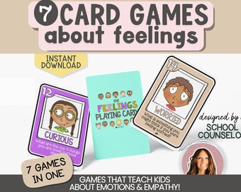 Feelings Card Games for Kids: Emotional Intelligence & Empathy (Digital Download)