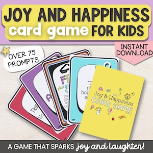 Jeu de réflexion sur la joie et le bonheur, thérapie pour enfants et adolescents, jeu d'habiletés d'adaptation SEL pour l'école à la maison, la classe ou les petits groupes, jeu de TCC