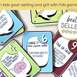 Cards laid out with empowering prompts such as “What are your goals this year?” and “What motivates you to keep trying?” This printable SEL game supports goal setting, positive self-talk, and personal development. Use in school counseling, small groups, or family settings.