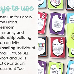 Engaging prompts on fixed vs. growth mindset shown on colorful cards. Designed to teach children the value of effort and positive thinking through gameplay. This interactive SEL printable is ideal for counseling, character education, or goal-setting support groups.