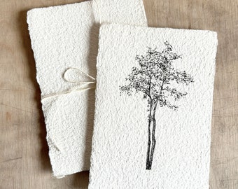 Small Tree Ink Drawing | Original Tree Study Drawing | Handmade Cotton Paper Art | Mini Tree Sketch | Original Artwork |