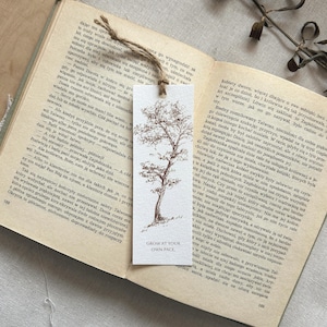 Minimalist Botanical Bookmark | Inspirational Affirmation | Handmade Tree Illustration Bookmark | Perfect Gift for Book Lovers |